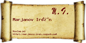 Marjanov Irén névjegykártya